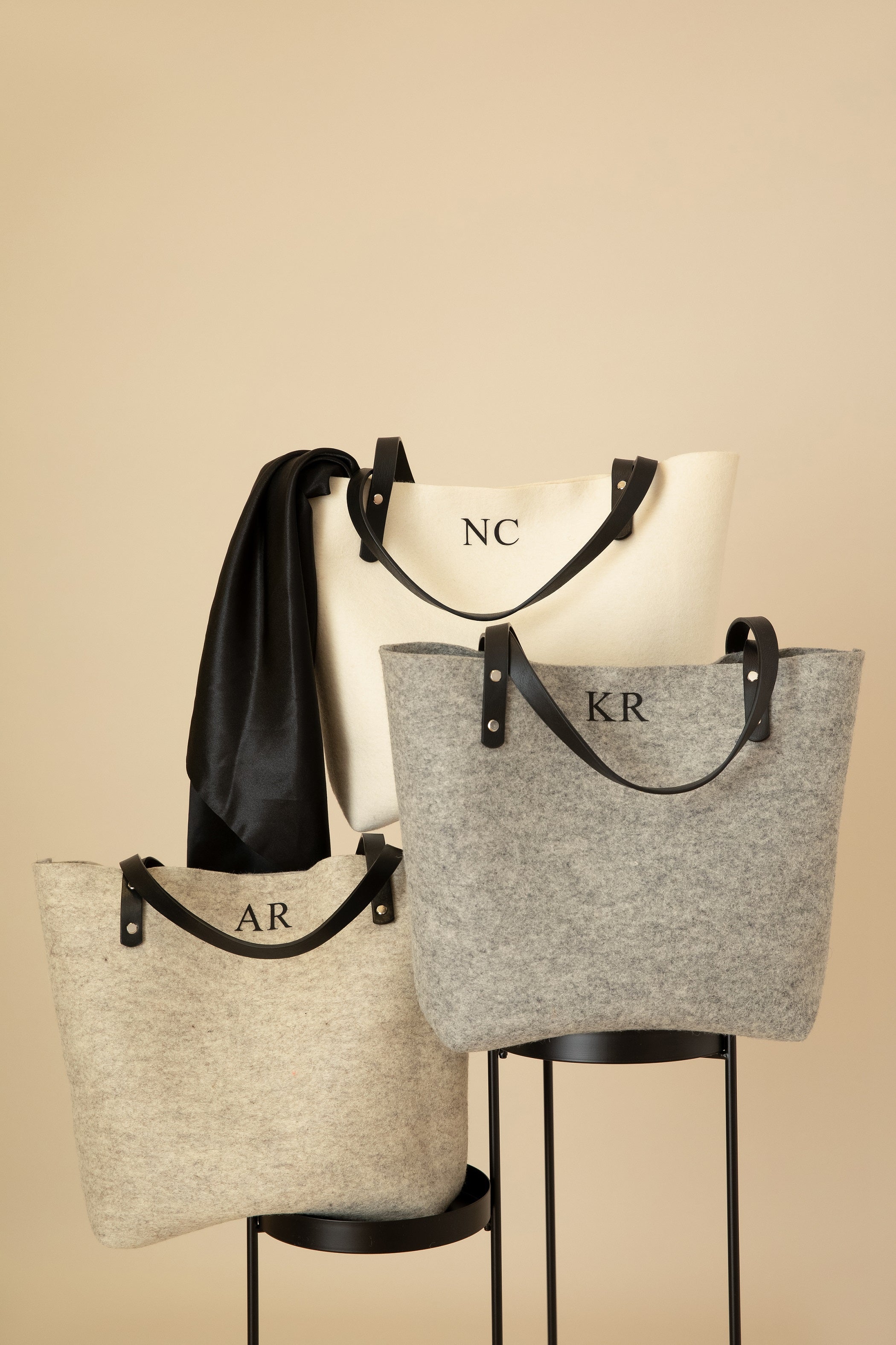 Personalised Wool Bag | Grey